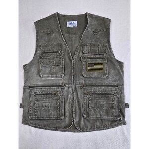 Bluestone Safety Tactical Vest Canvas Full Zip Concealed Carry Utility M Green